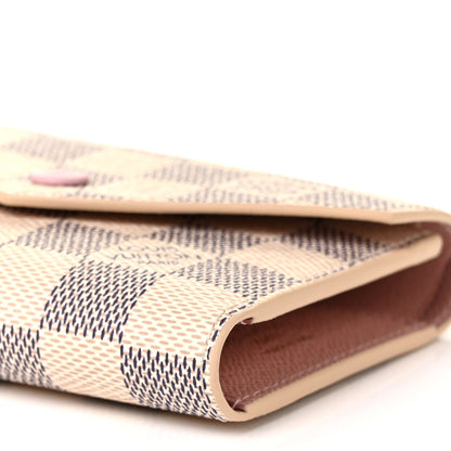 Louis Vuitton Damier Azur Victorine Wallet Rose Ballerine 8 of 8