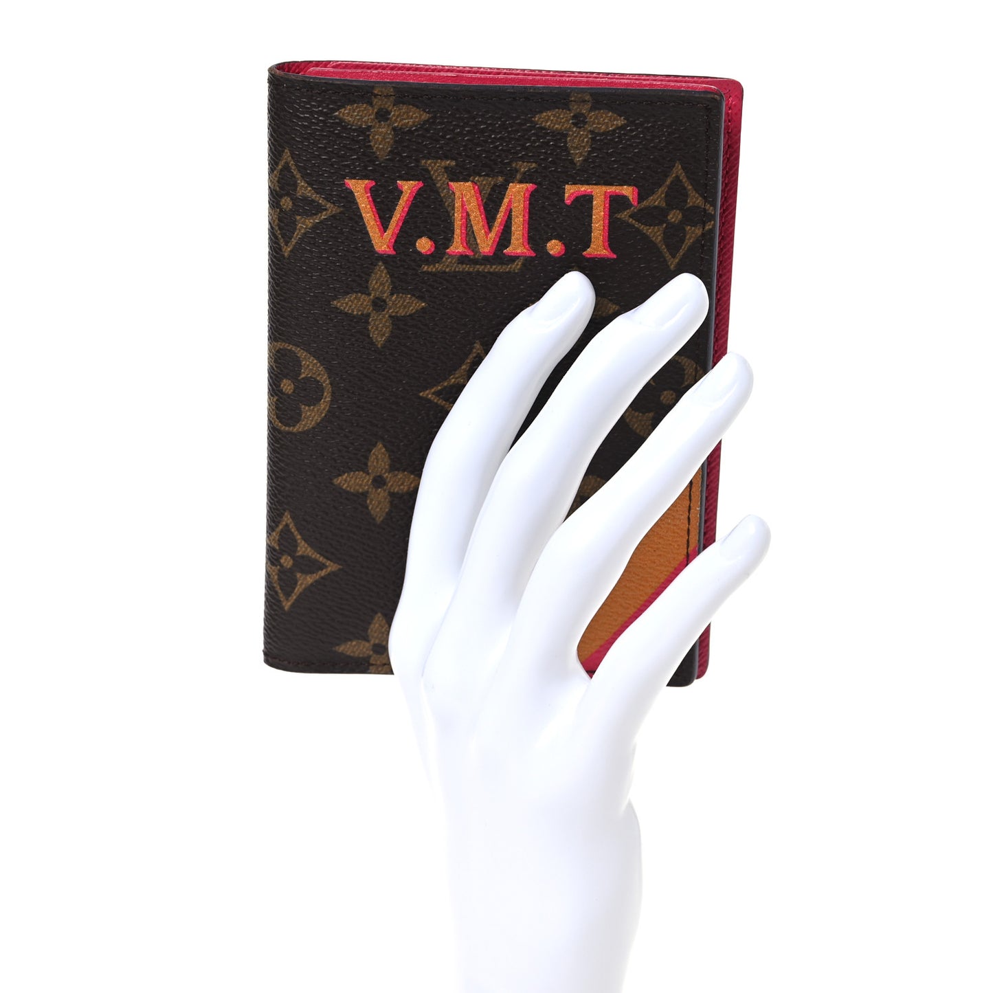 Monogram My LV Heritage Passport Cover Orange Fuchsia