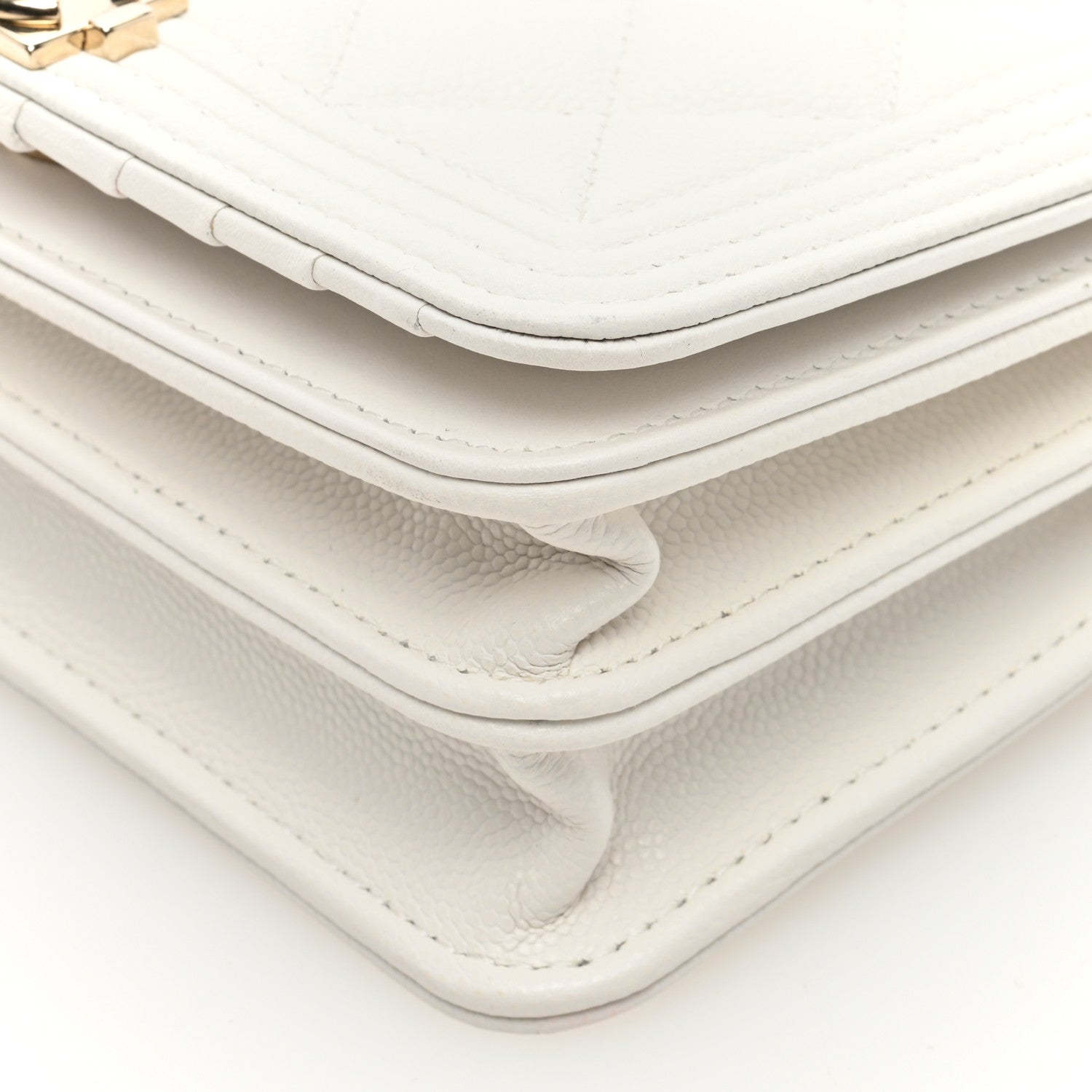 Chanel Caviar Quilted Mini Boy Wallet On Chain WOC White 10 of 10
