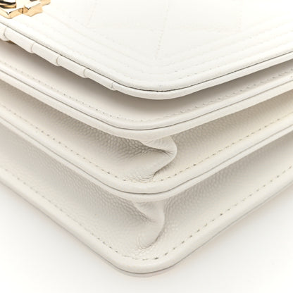 Chanel Caviar Quilted Mini Boy Wallet On Chain WOC White 10 of 10
