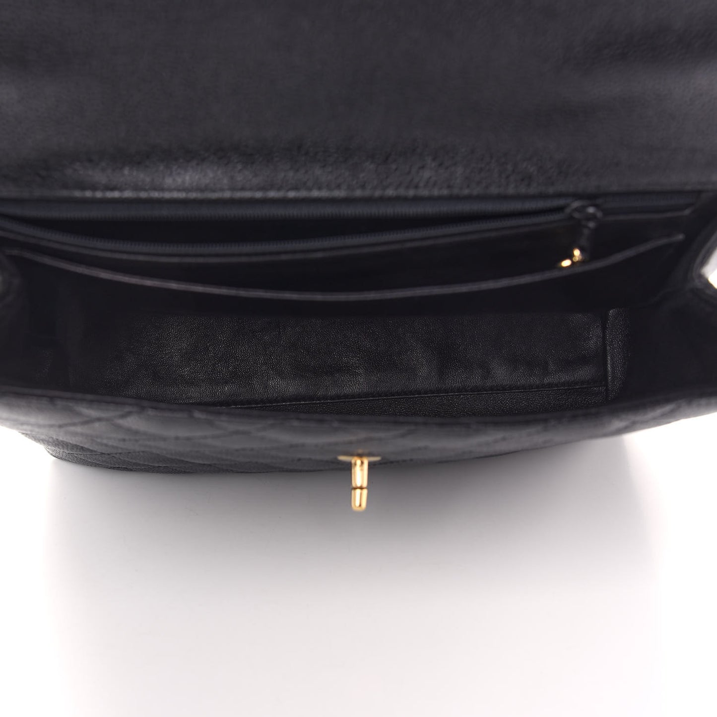 Caviar Quilted Jumbo Kelly Flap Black