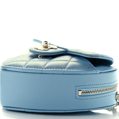 Chanel Lambskin Quilted CC In Love Heart Clutch With Chain Light Blue 10 of 11