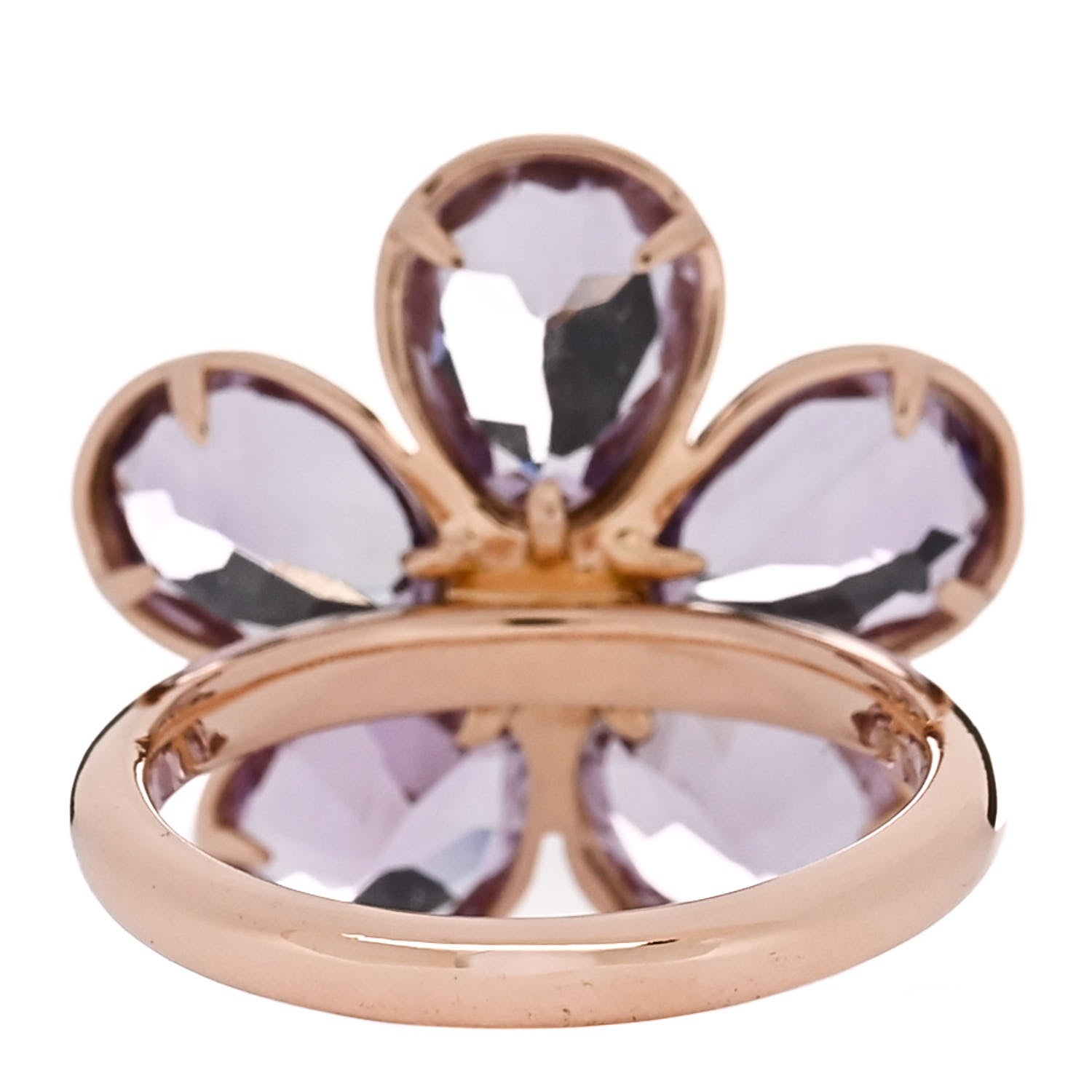 Tiffany 18K Rose Gold Diamond Amethyst Sparklers Flower Ring 46 3.75 4 of 6