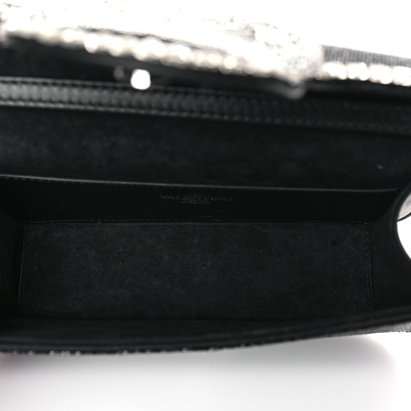 Swarovski Crystal Embroidered Vlogo Small Loco Shoulder Bag Crystal Black