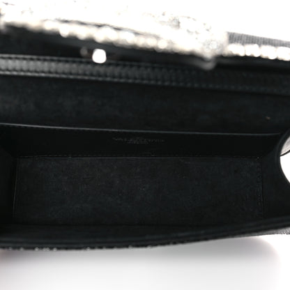 Valentino Garavani Swarovski Crystal Embroidered Vlogo Small Loco Shoulder Bag Crystal Black 5 of 9