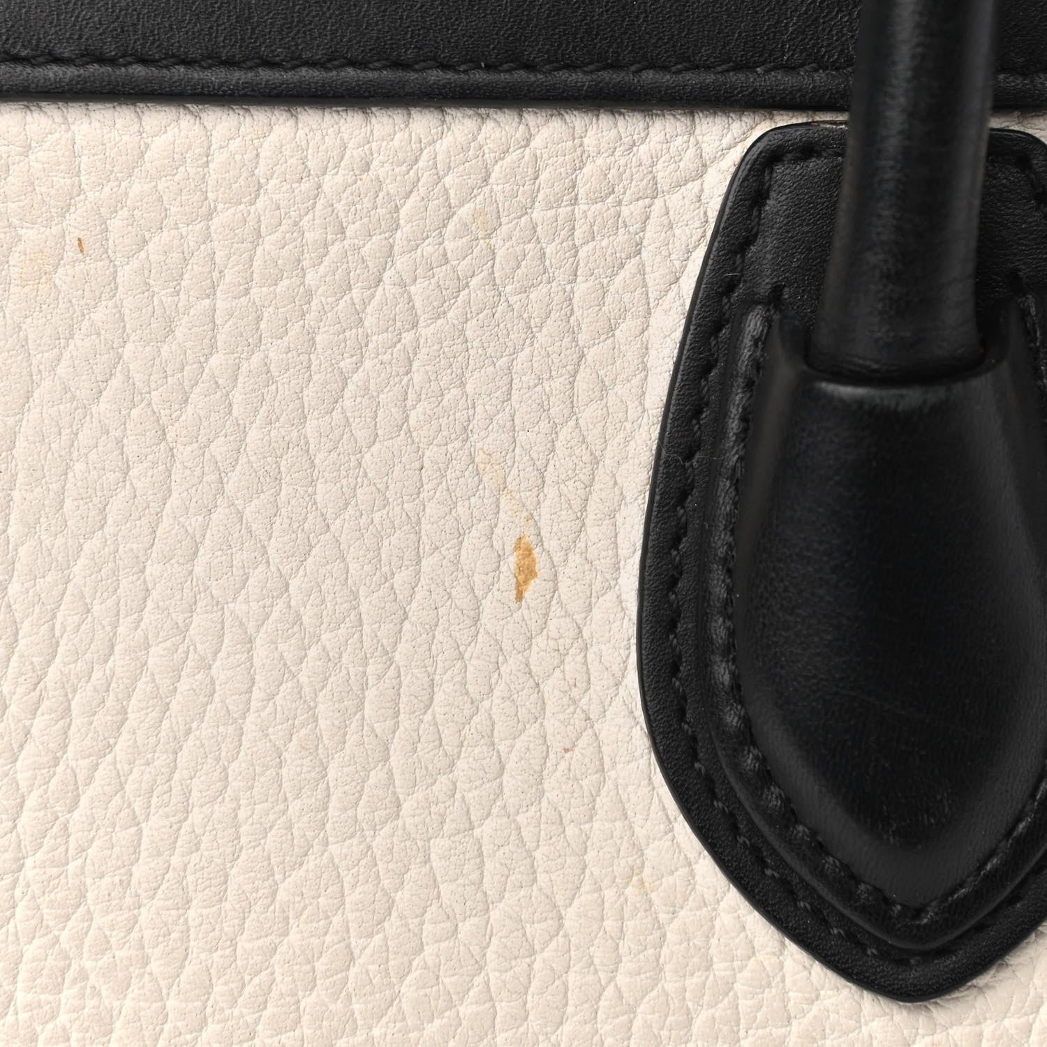 Celine Bullhide Calfskin Nubuck Bi-Color Nano Luggage Black White 10 of 14