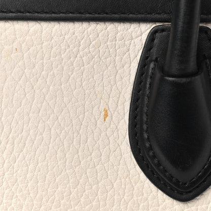 Celine Bullhide Calfskin Nubuck Bi-Color Nano Luggage Black White 10 of 14