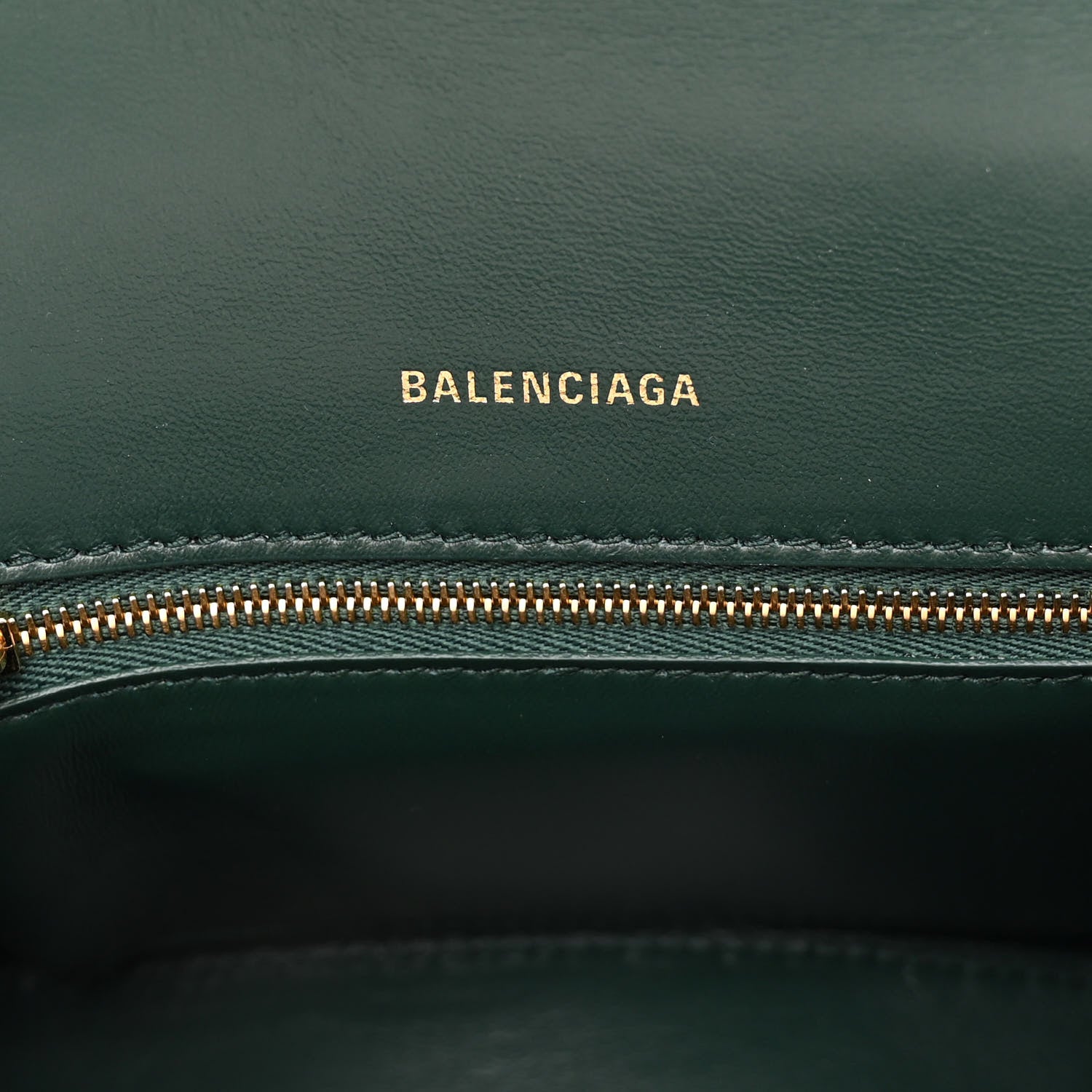 Balenciaga Shiny Calfskin Crocodile Embossed Small Hourglass Top Handle Bag Forest Green 6 of 9