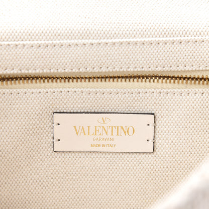 Valentino Garavani Knit Large Roman Stud Shoulder Bag Ecru 8 of 9