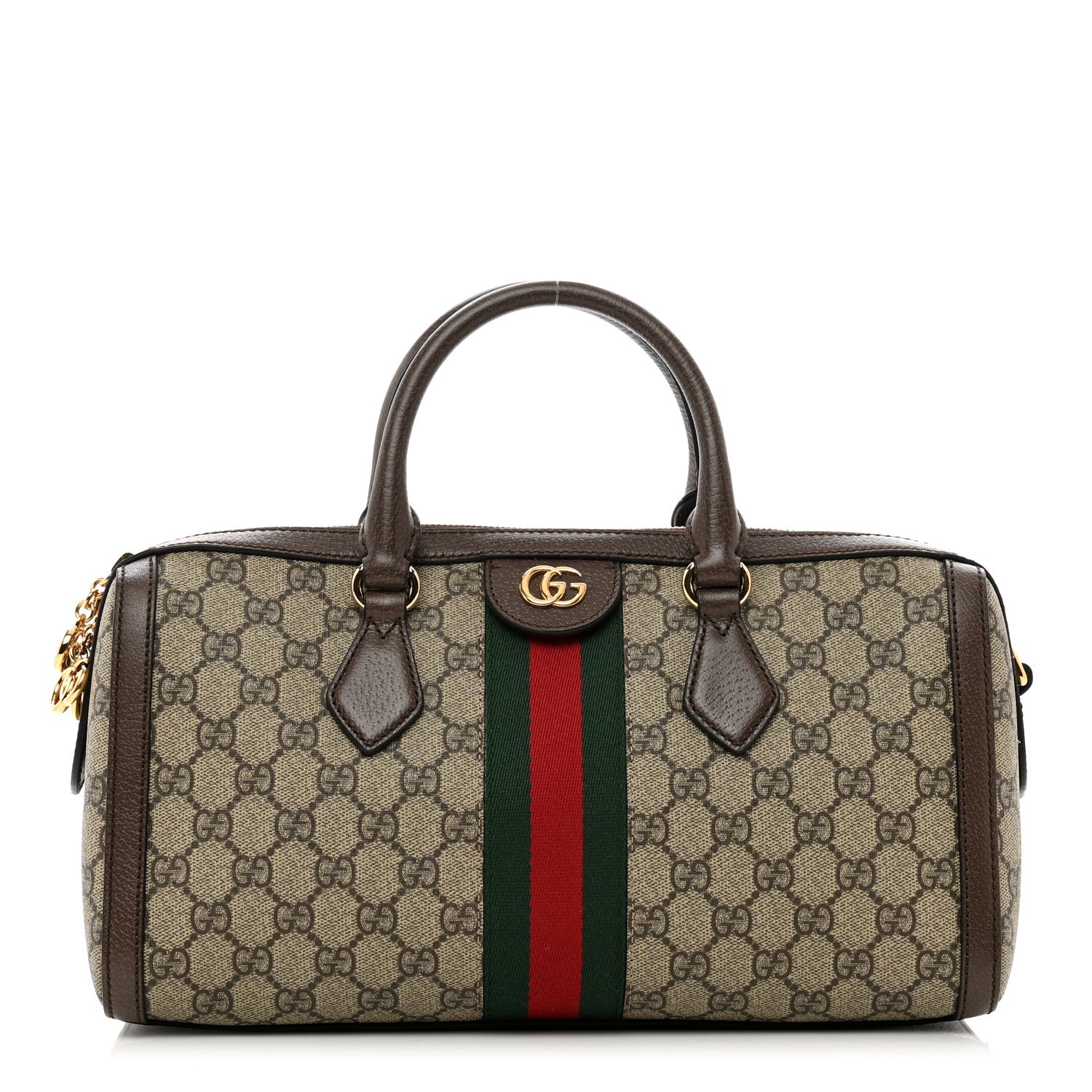 Gucci GG Supreme Monogram Web Medium Ophidia Boston Brown 1 of 10