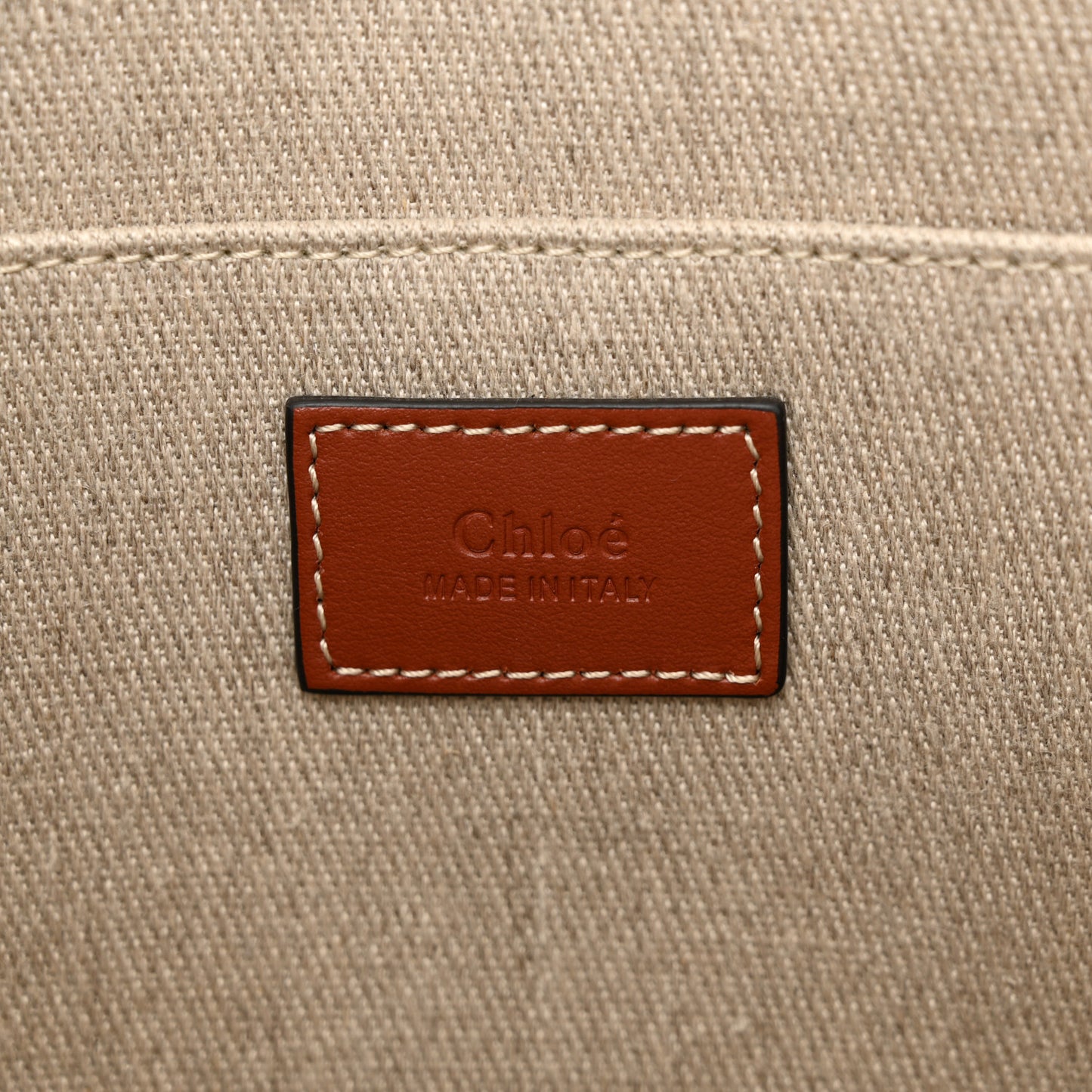 Cotton Calfskin Medium Woody Ribbon Tote White Brown