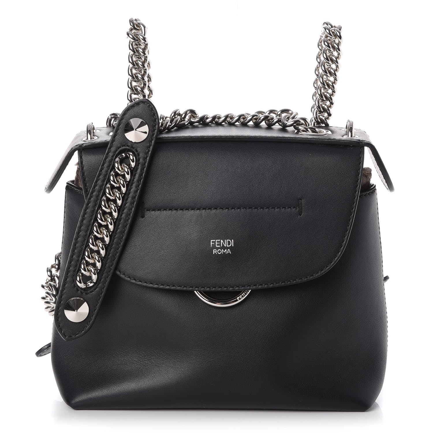 Fendi Vitello Century Opaco Mini Back to School Backpack Black 1 of 10