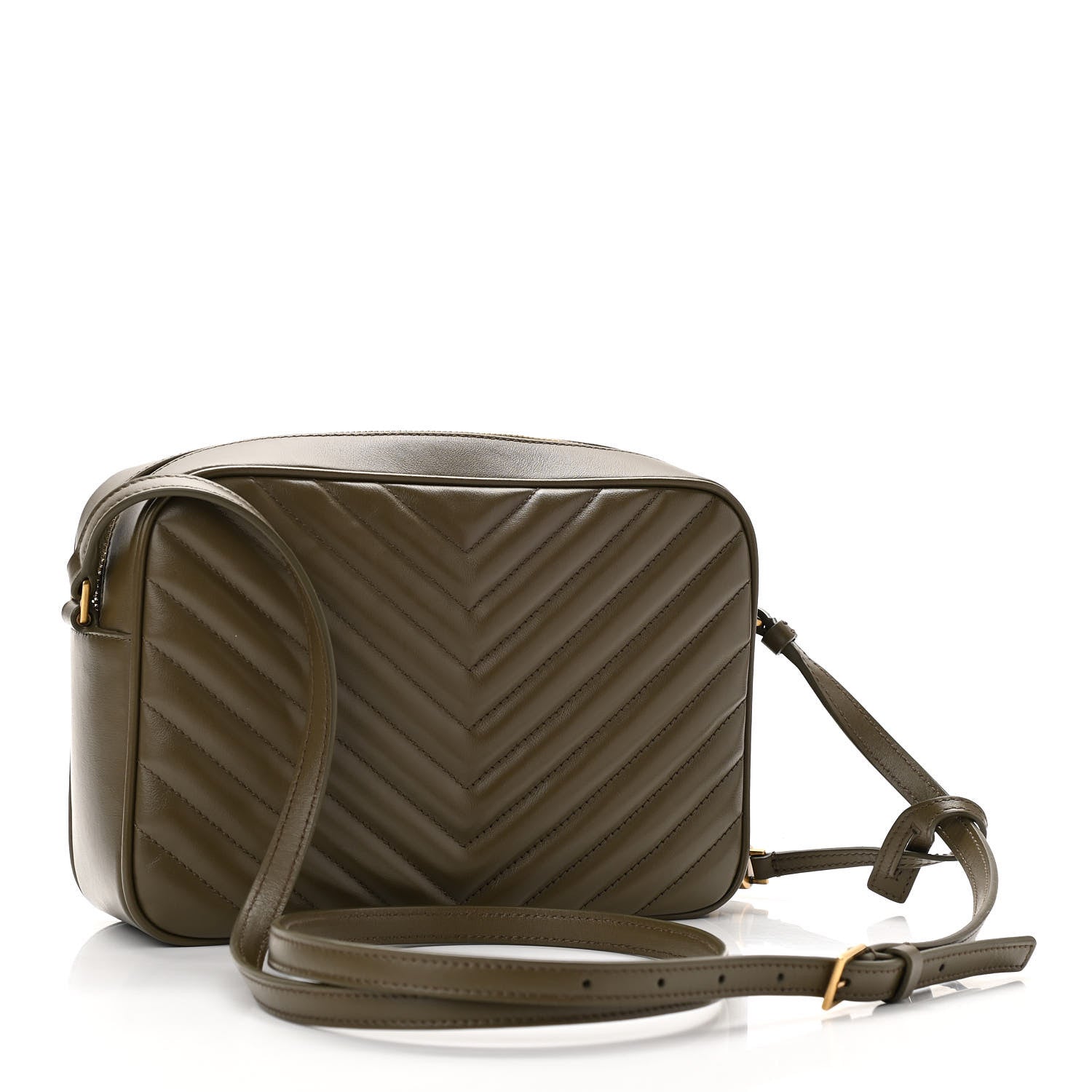 Saint Laurent Calfskin Matelasse Monogram Lou Camera Bag Military Olive 2 of 9
