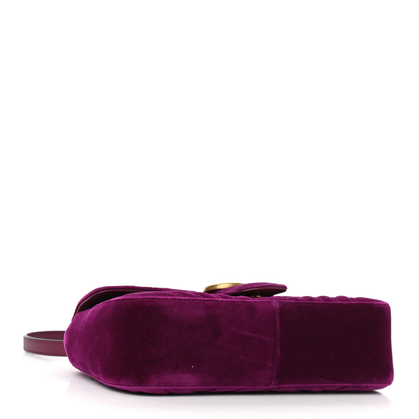 Velvet Matelasse Small GG Marmont Shoulder Bag Fuchsia Violet Cyclamen