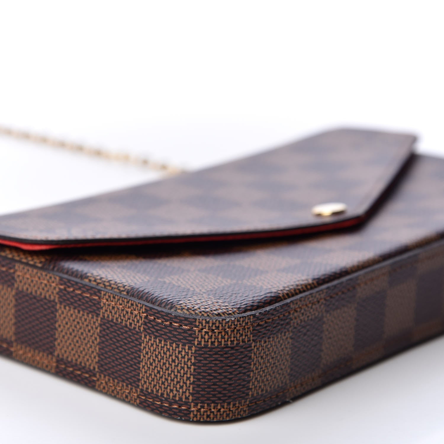 Louis Vuitton Damier Ebene Pochette Felicie Chain Wallet 5 of 12