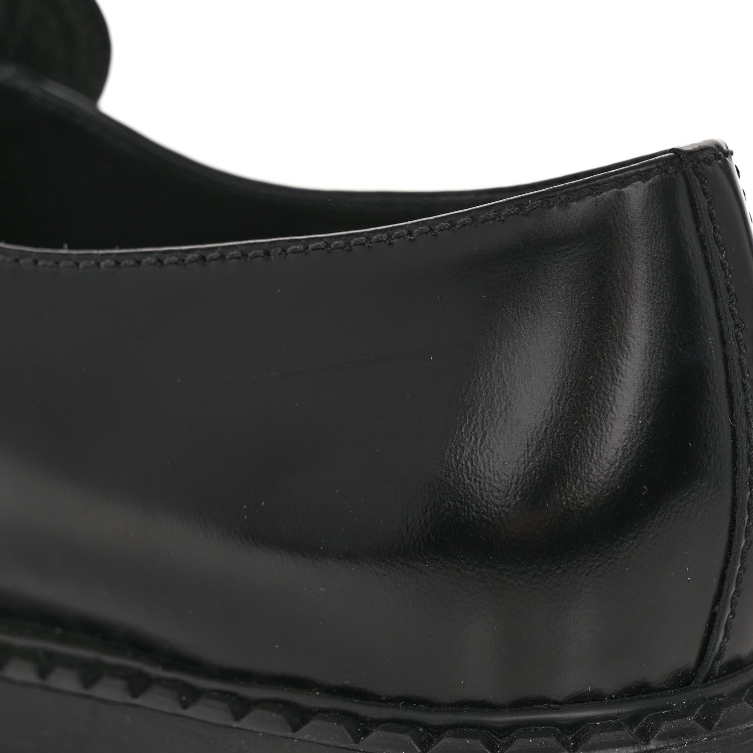 Prada Spazzolato Metal Triangle Logo 50mm Loafers 37.5 Black 8 of 10