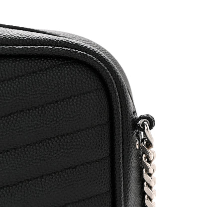 Saint Laurent Grain De Poudre Matelasse Monogram Mini Lou Camera Bag Black 12 of 13