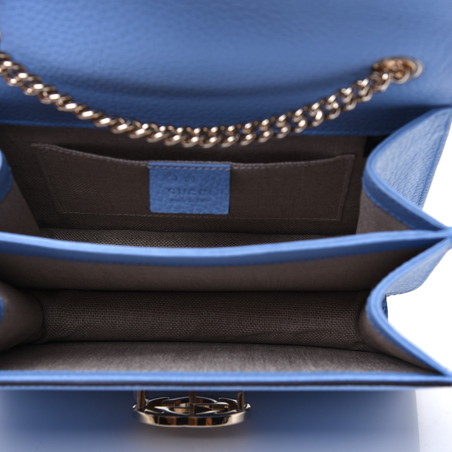 Gucci Dollar Calfskin Small Interlocking G Shoulder Bag Mineral Blue 5 of 17