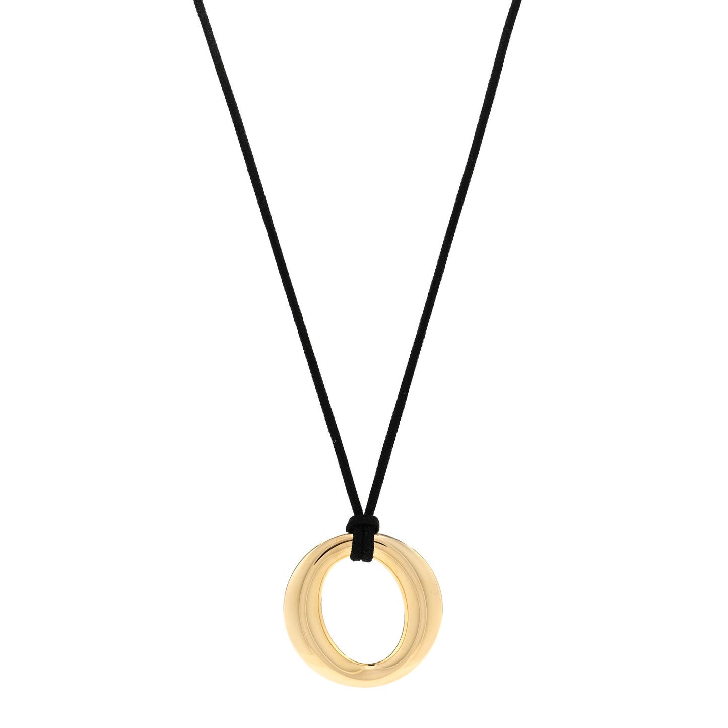 18K Yellow Gold Silk Elsa Peretti Small Sevillana Pendant Necklace