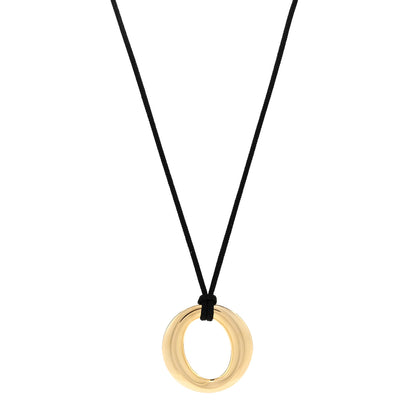 Tiffany 18K Yellow Gold Silk Elsa Peretti Small Sevillana Pendant Necklace 1 of 4