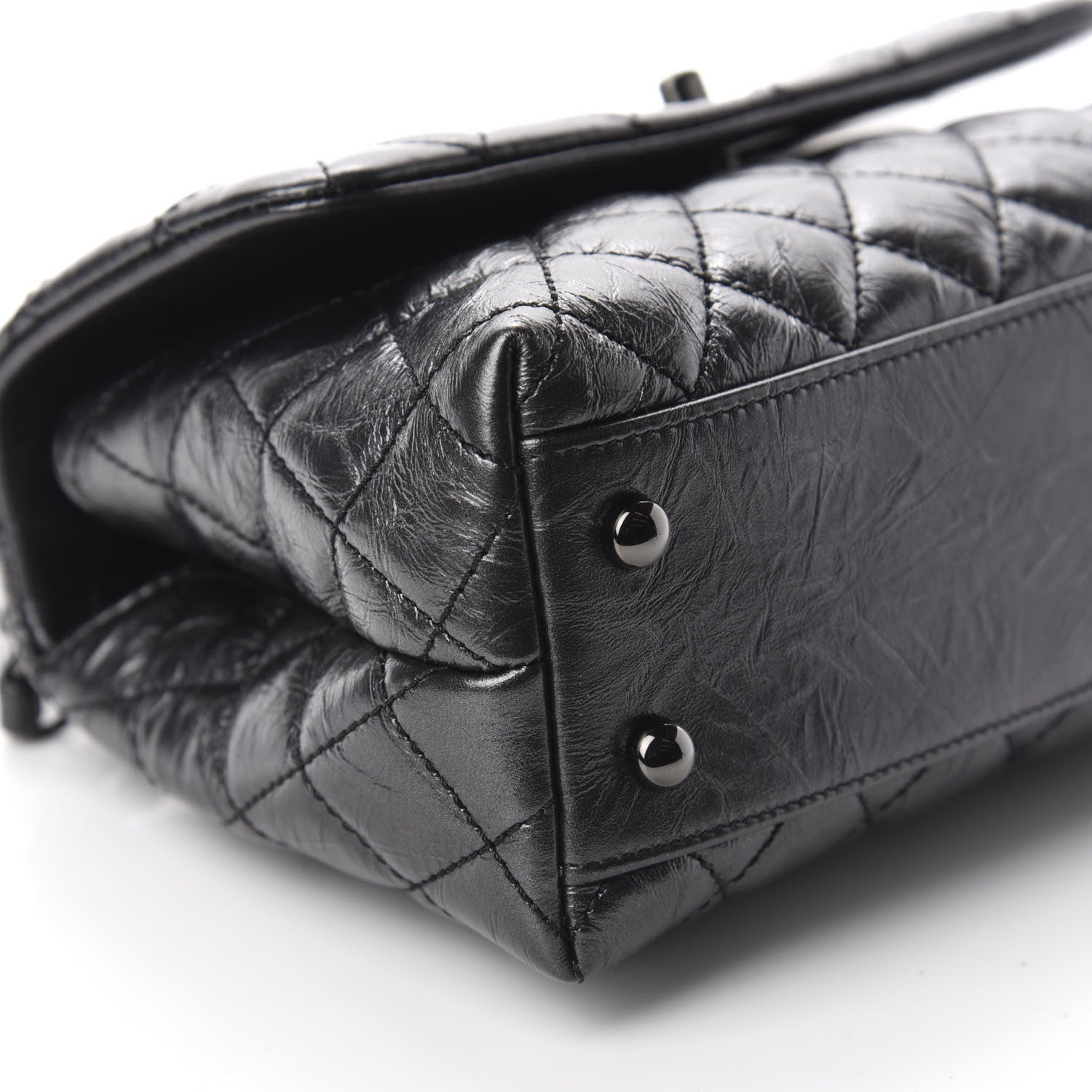 Chanel Aged Calfskin Quilted Mini Coco Handle Flap So Black 6 of 12