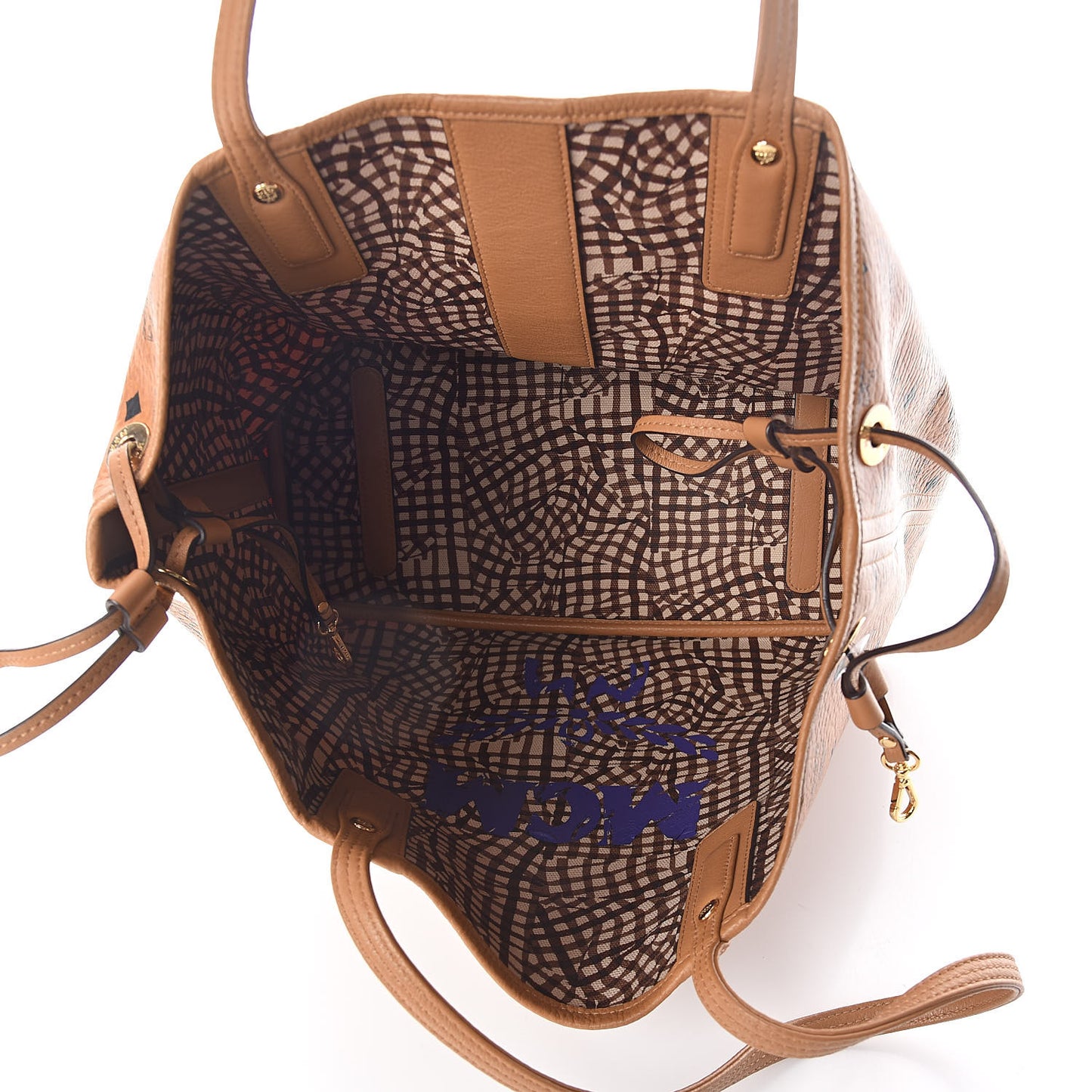 Visetos Medium Liz Reversible Shopper Tote Cognac