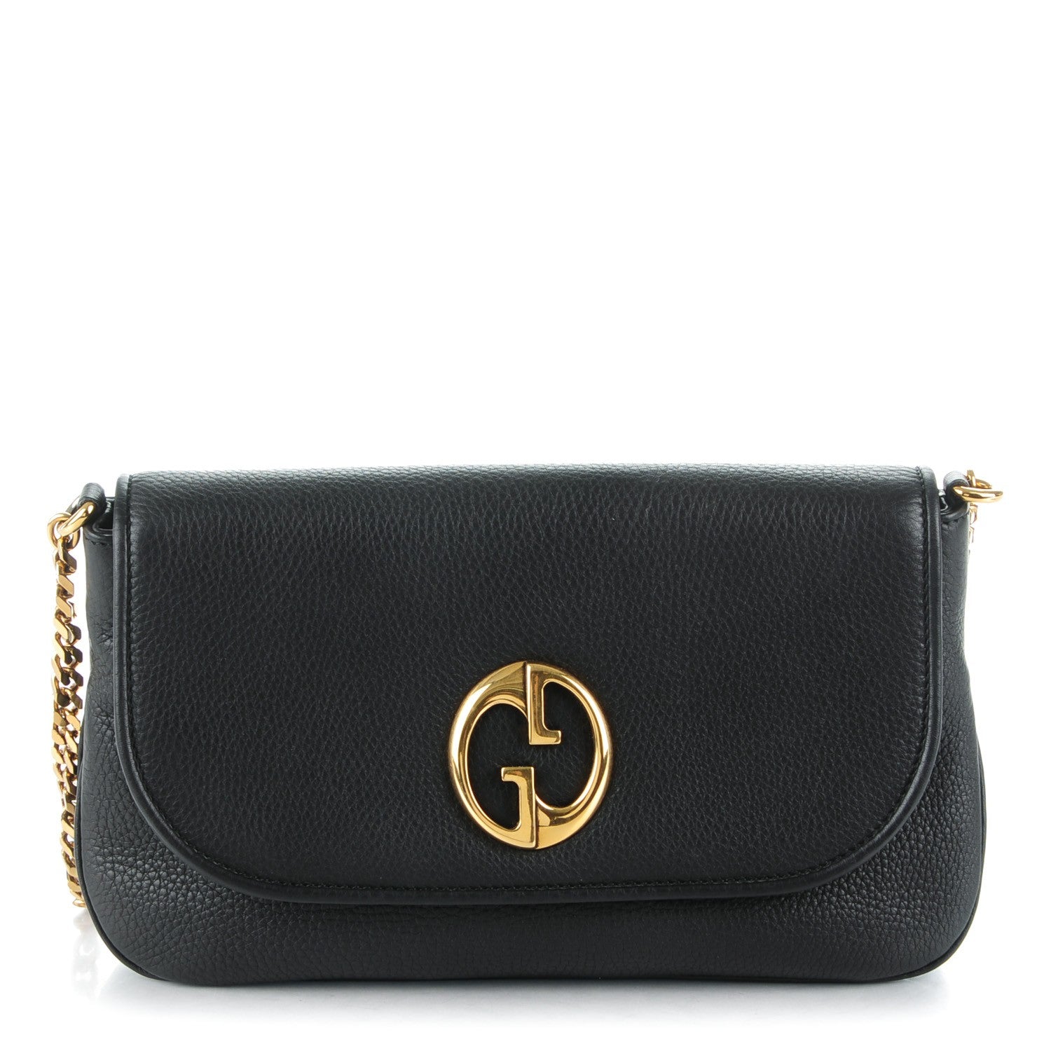 Gucci Calfskin Medium 1973 Chain Shoulder Bag Black 1 of 7