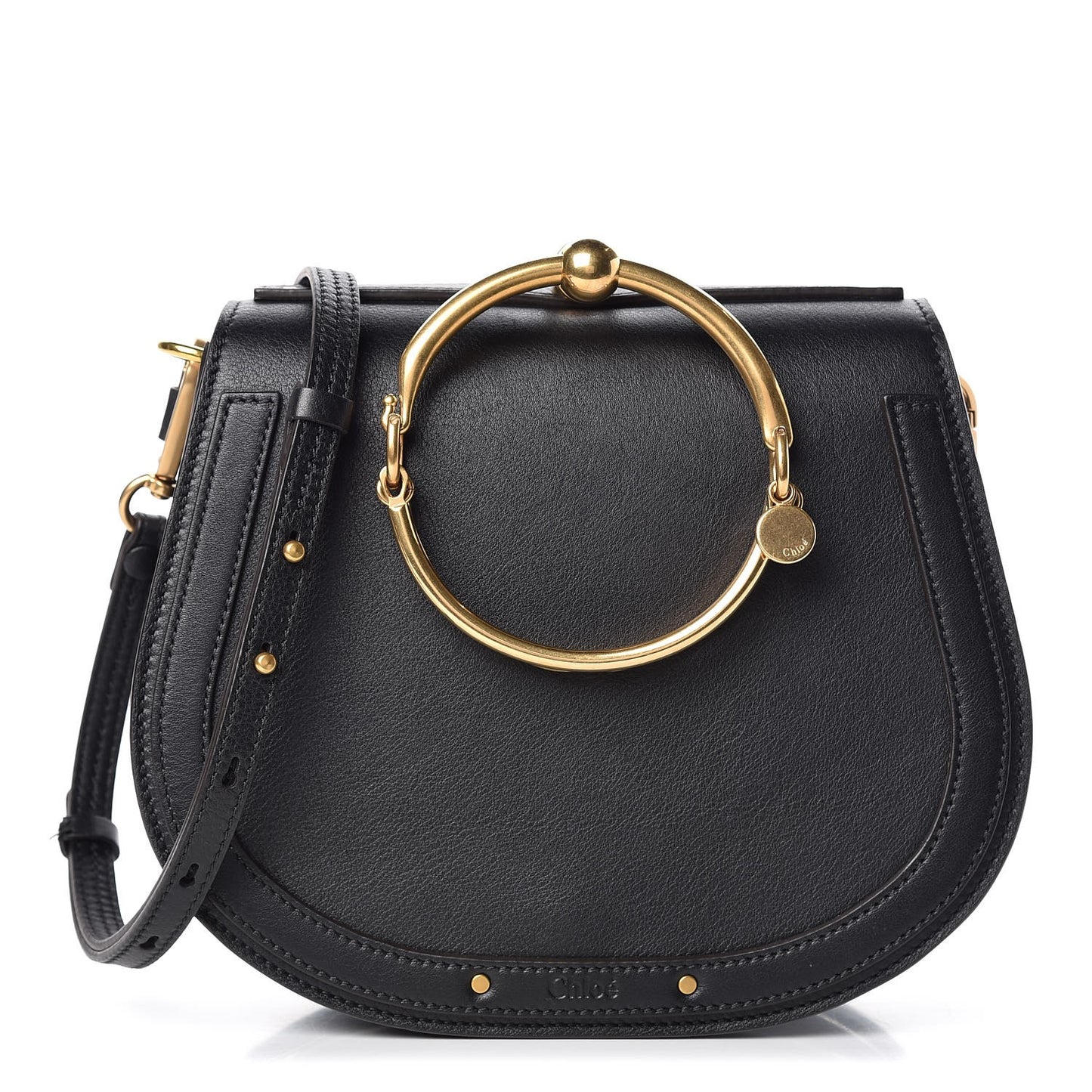 Suede Small Nile Bracelet Bag Black