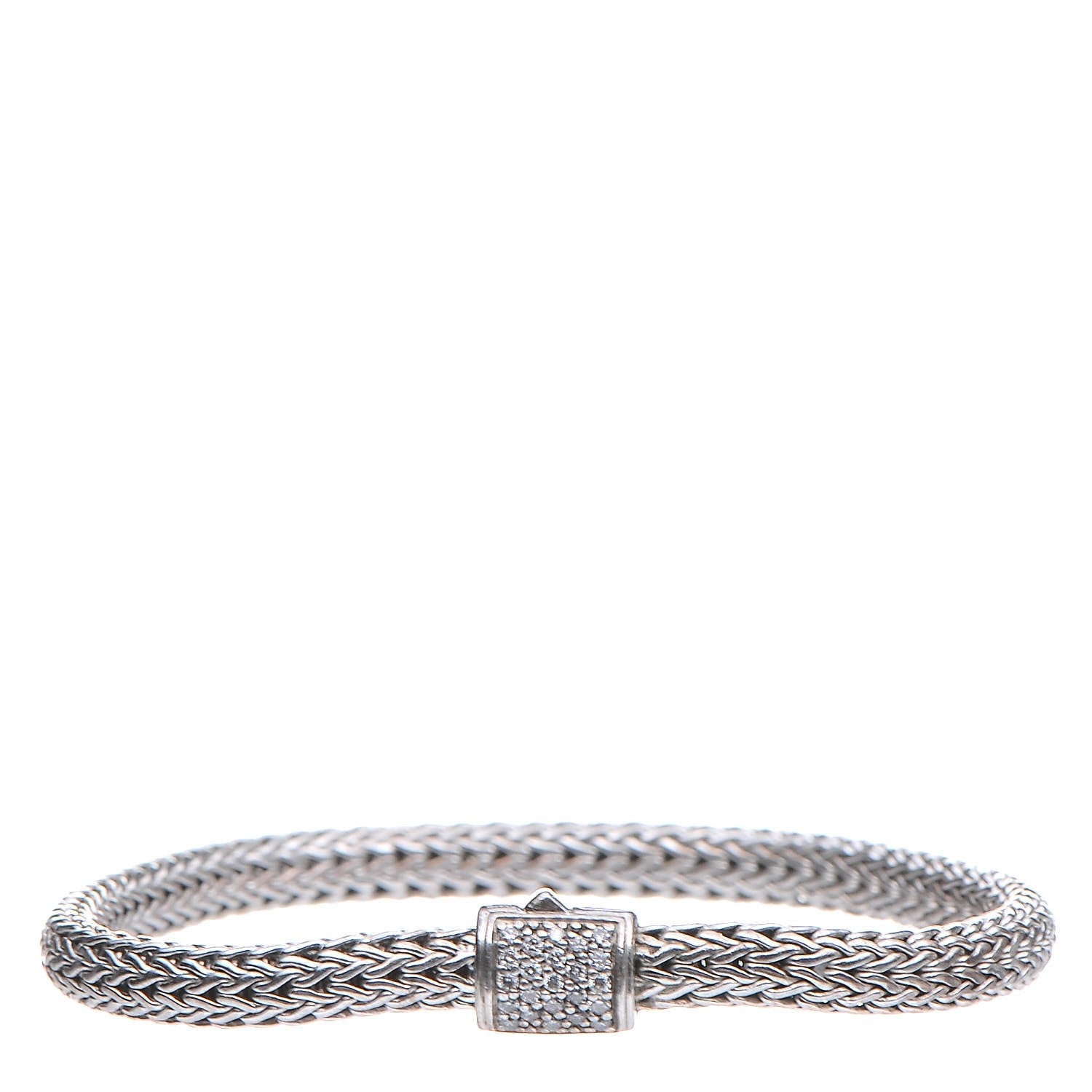 John Hardy Sterling Silver Diamond Classic Chain Bracelet M 1 of 5