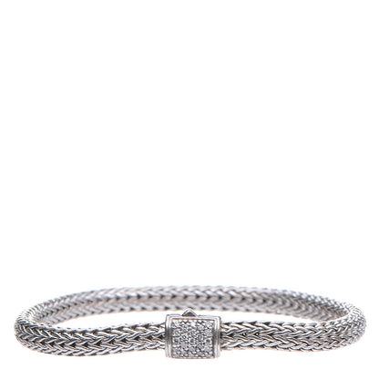 John Hardy Sterling Silver Diamond Classic Chain Bracelet M 1 of 5