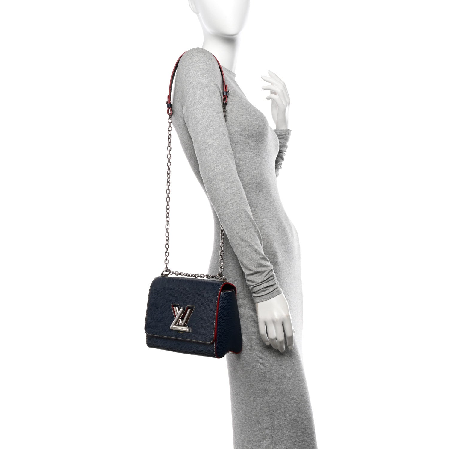 Louis Vuitton Epi Twist Shoulder Bag MM Indigo Piment 2 of 10