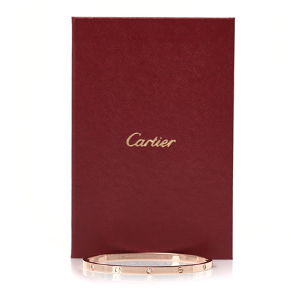 Cartier 18K Pink Gold 6 Diamond Small LOVE Bracelet 18 5 of 5