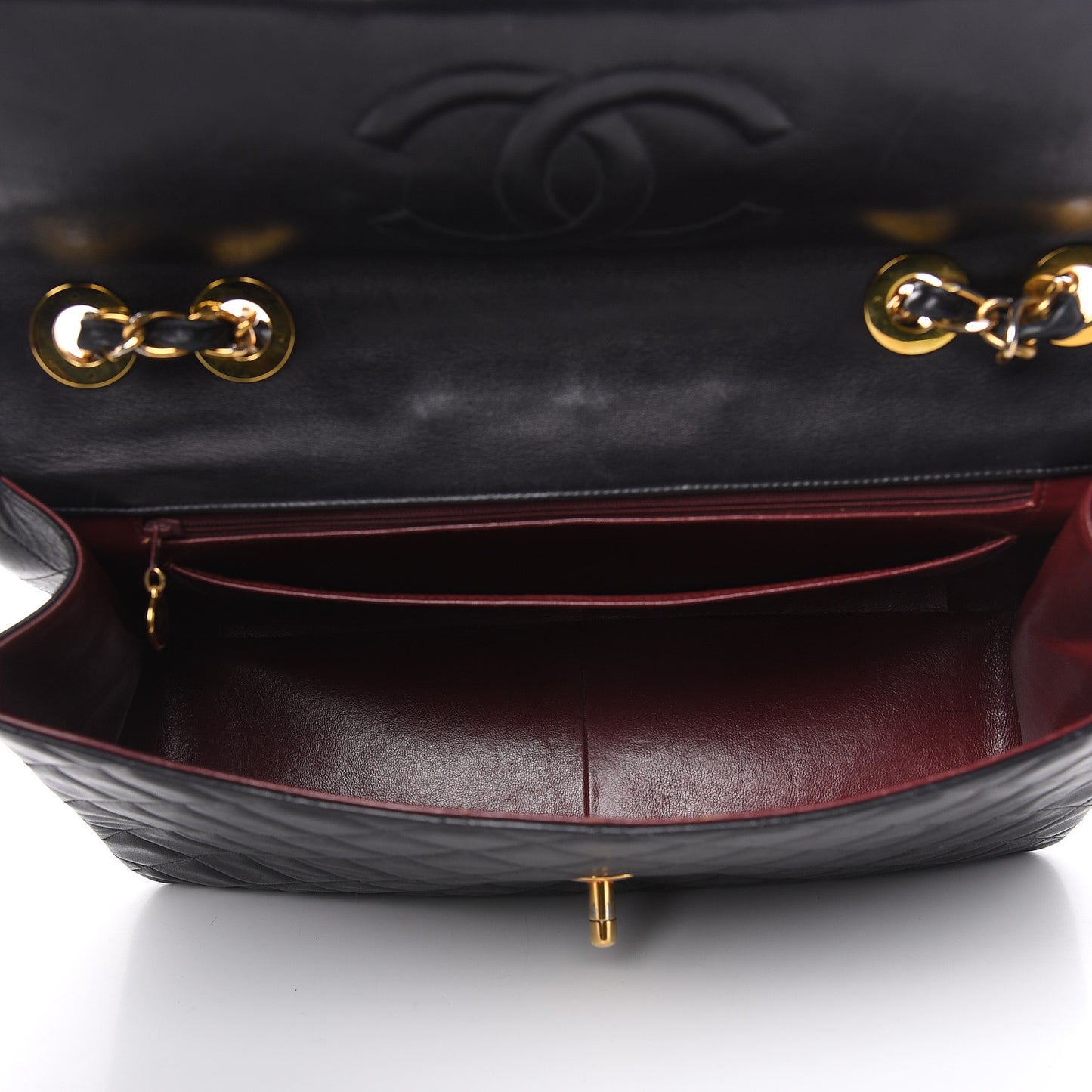 Lambskin Quilted XL Jumbo Single Flap Black