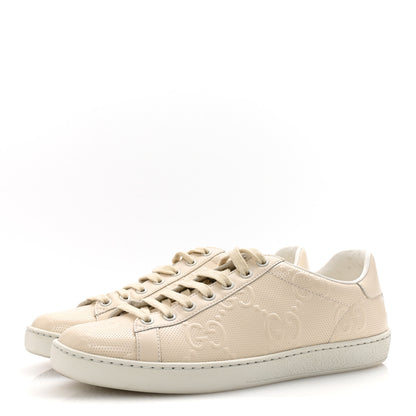 Gucci Calfskin GG Tennis Embossed Womens Ace Sneakers 39 Mystic White 4 of 10