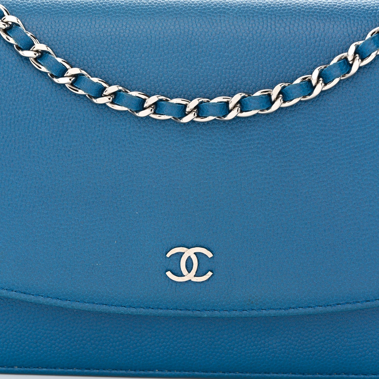 Chanel Caviar Sevruga Wallet on Chain WOC Blue 9 of 13