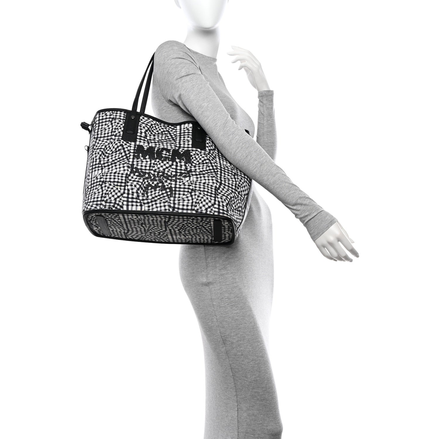 MCM Visetos Medium Liz Reversible Shopper Tote Black 2 of 18