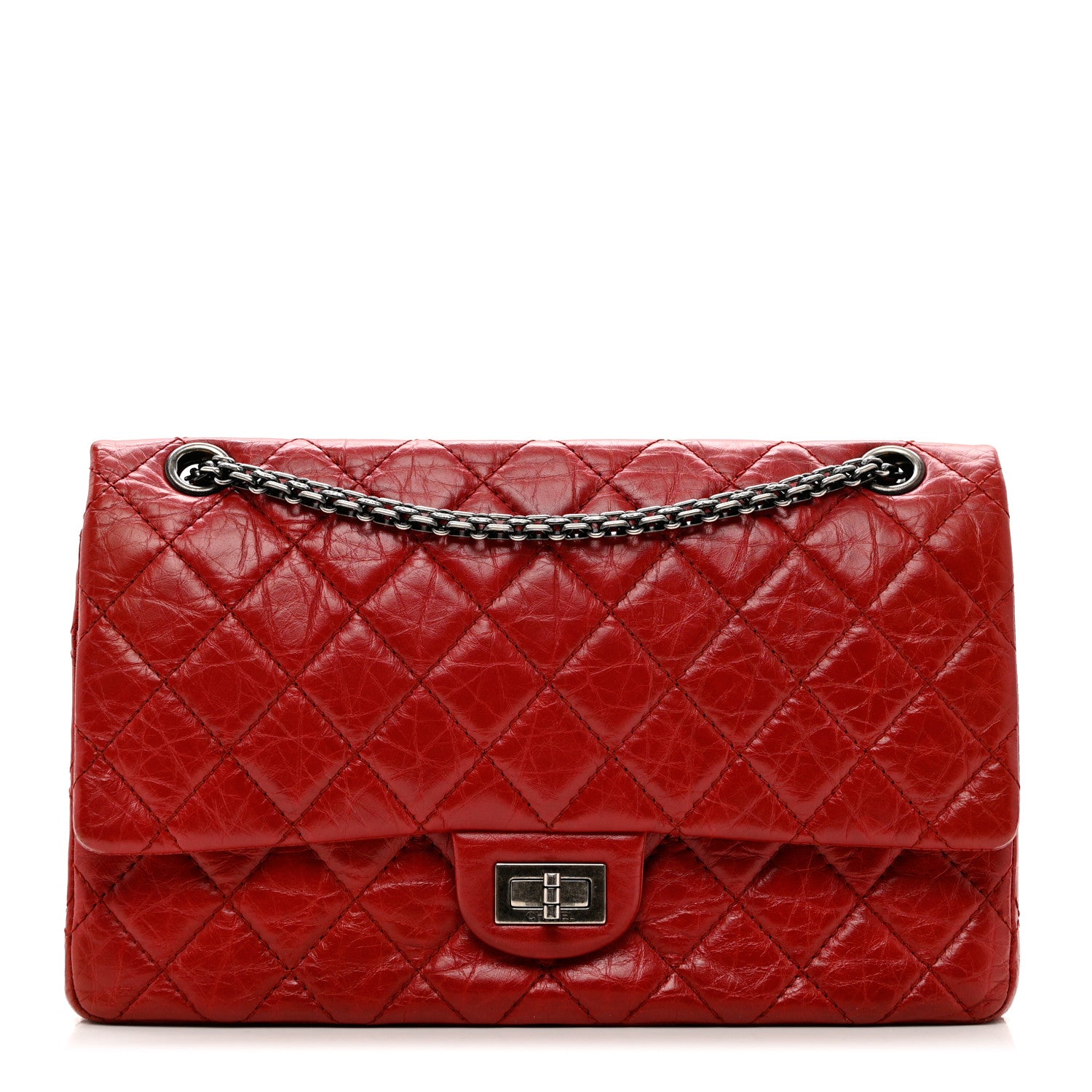 Chanel Aged Calfskin Quilted 2.55 Reissue 226 Flap Red 1 of 9