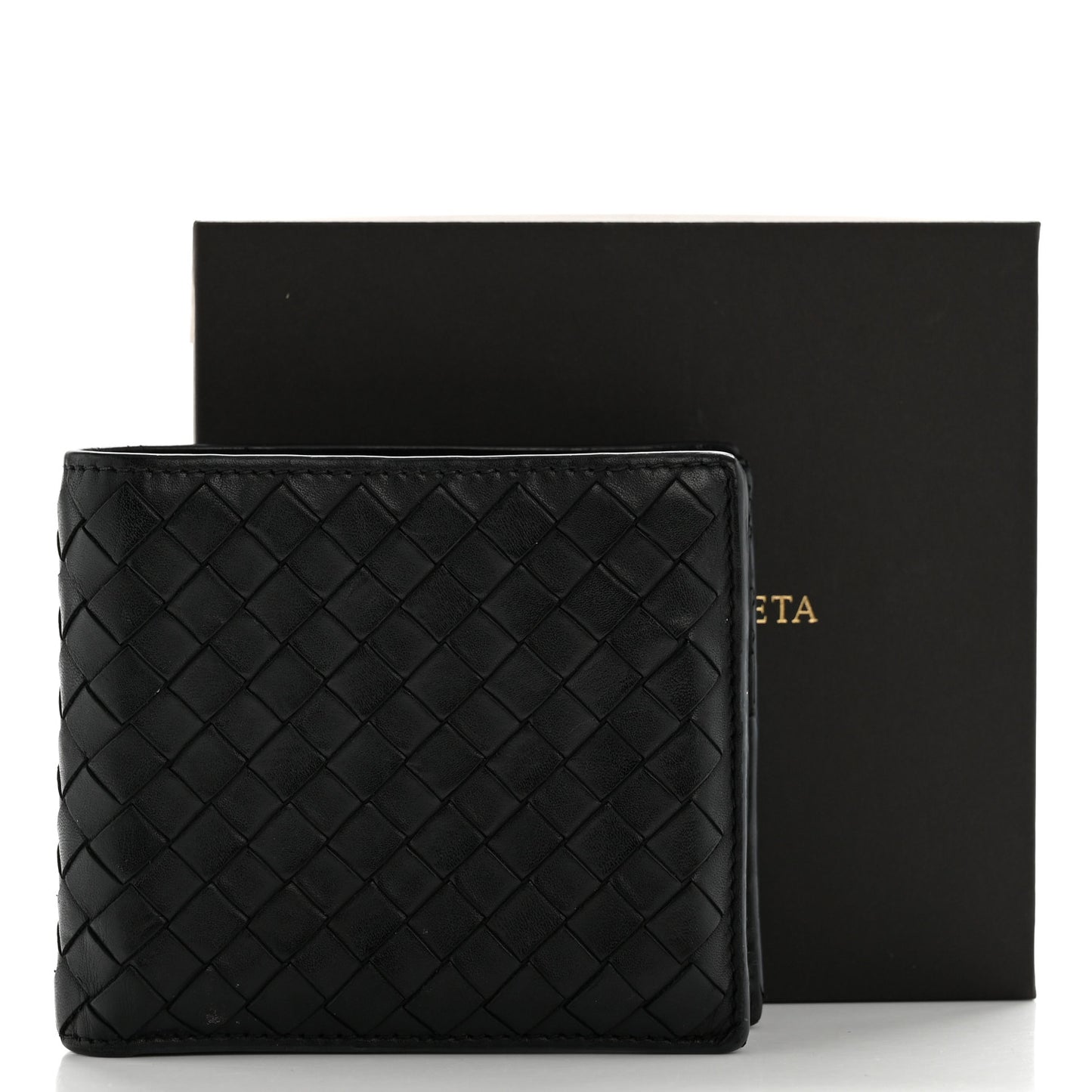 Nappa Intrecciato Bi-Fold Wallet Black