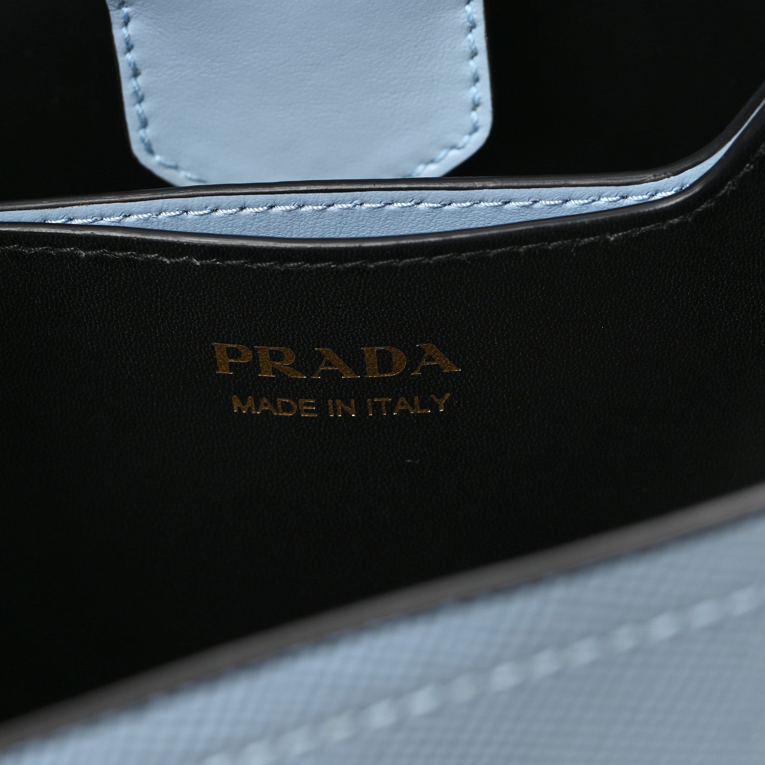 Prada Saffiano Cuir Calfskin Medium Panier Bucket Bag Astrale Blue 6 of 9