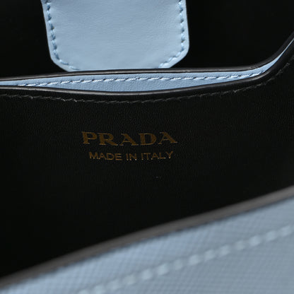 Prada Saffiano Cuir Calfskin Medium Panier Bucket Bag Astrale Blue 6 of 9