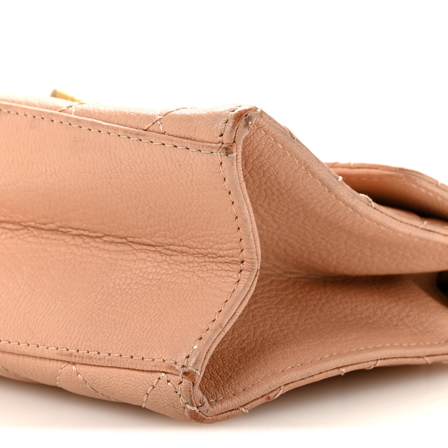 Goatskin Quilted Rita Flap Beige
