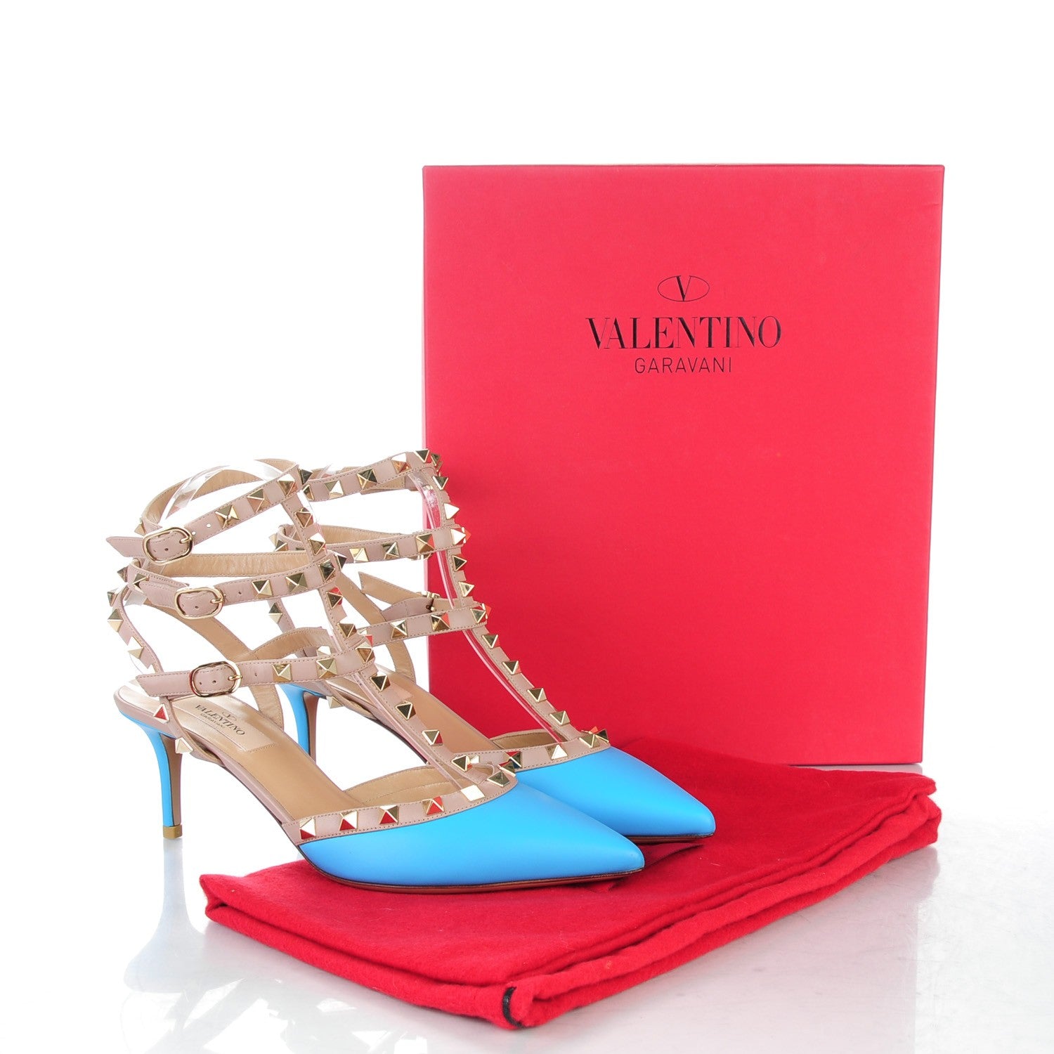 Valentino Garavani Nappa Rockstud Ankle Strap 65mm Pumps 37.5 Parrot Poudre 8 of 8