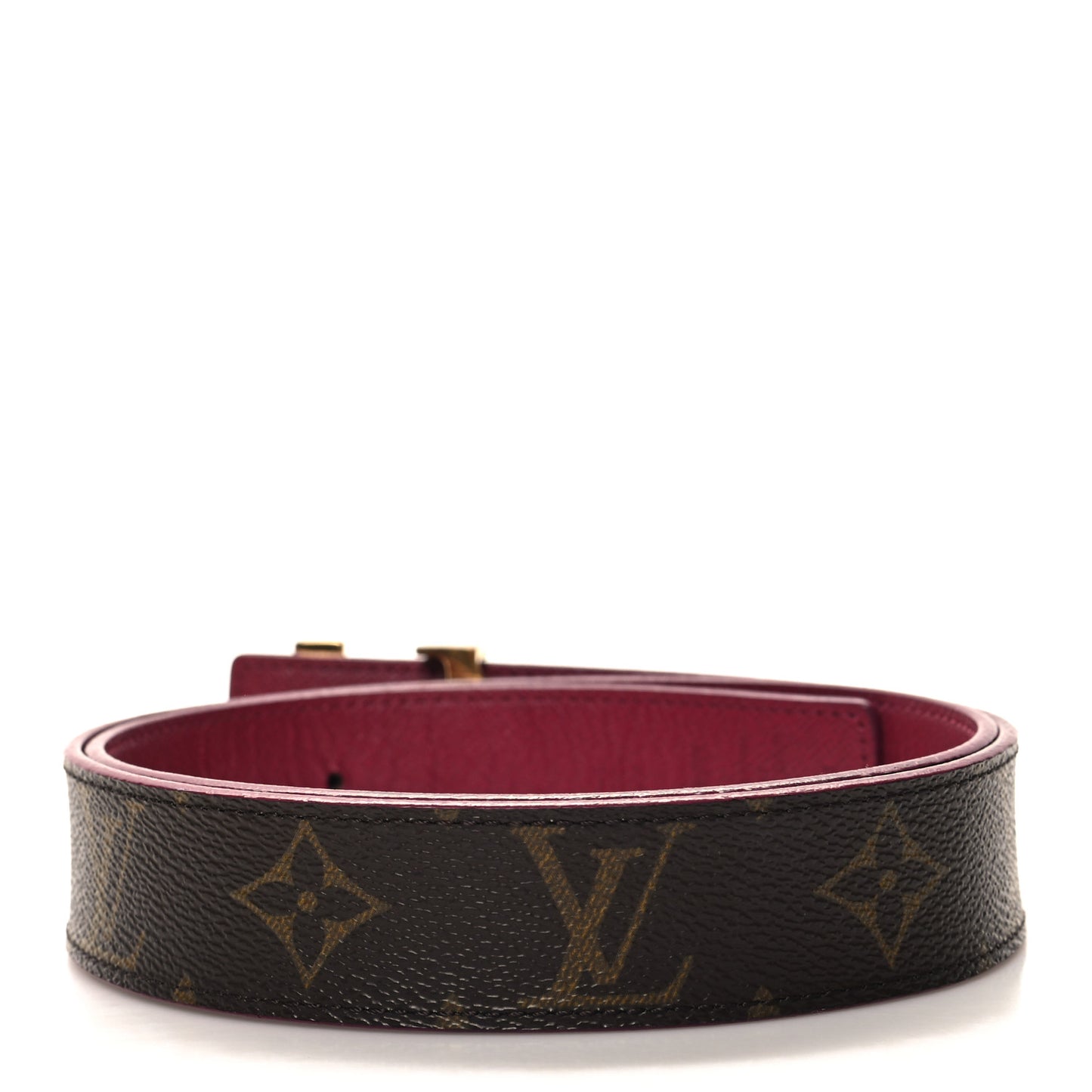 Monogram Calfskin 30mm LV Initiales Reversible Belt 80 32 Fuchsia
