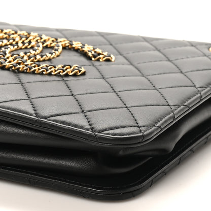 Chanel Calfskin Quilted CC Chain Accordion Tote Black 10 of 10