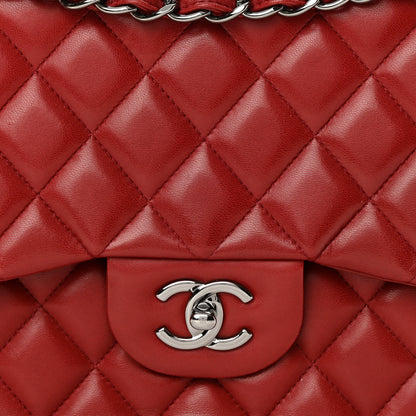 Chanel Lambskin Quilted Jumbo Double Flap Red 8 of 20
