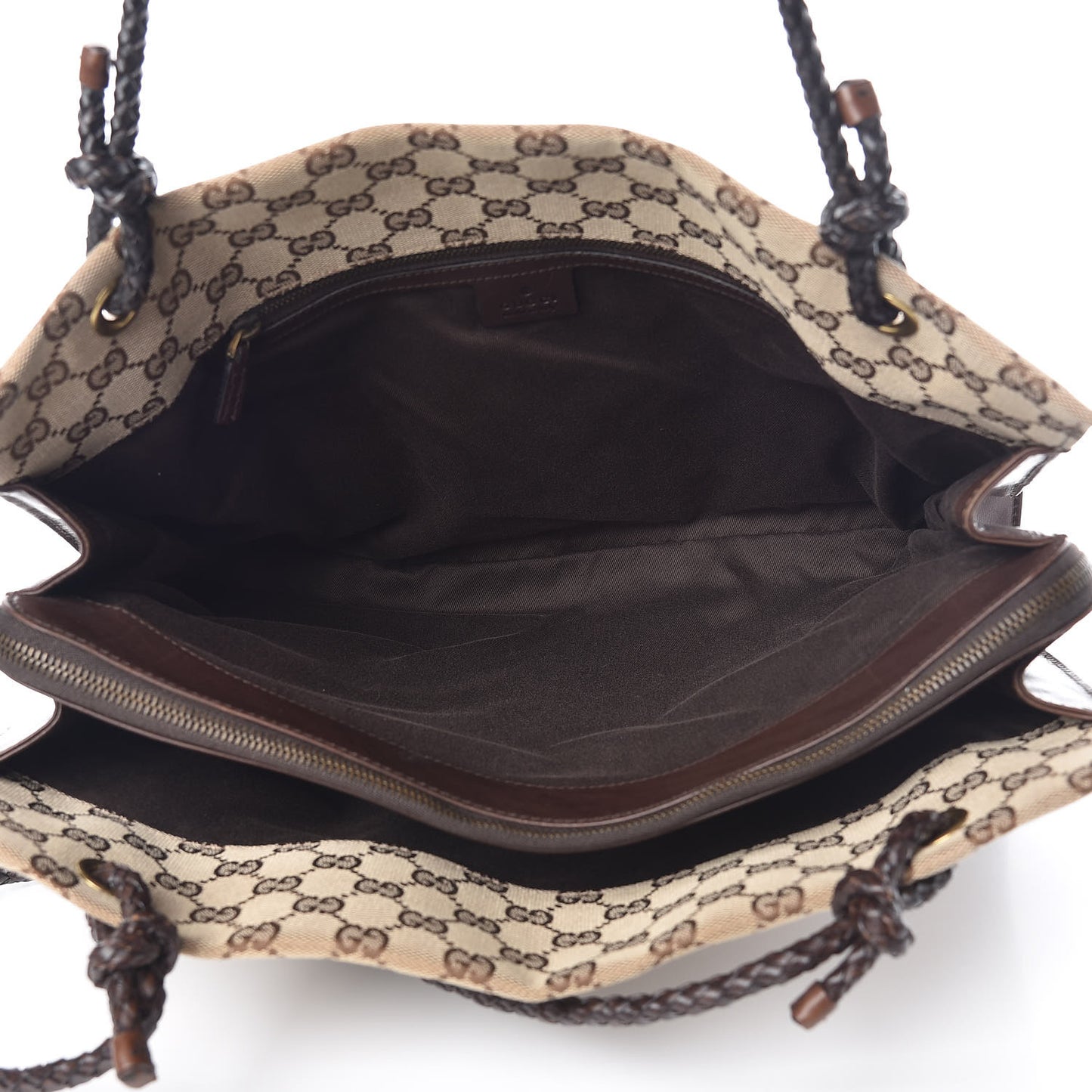 Monogram Woven Shoulder Bag Brown