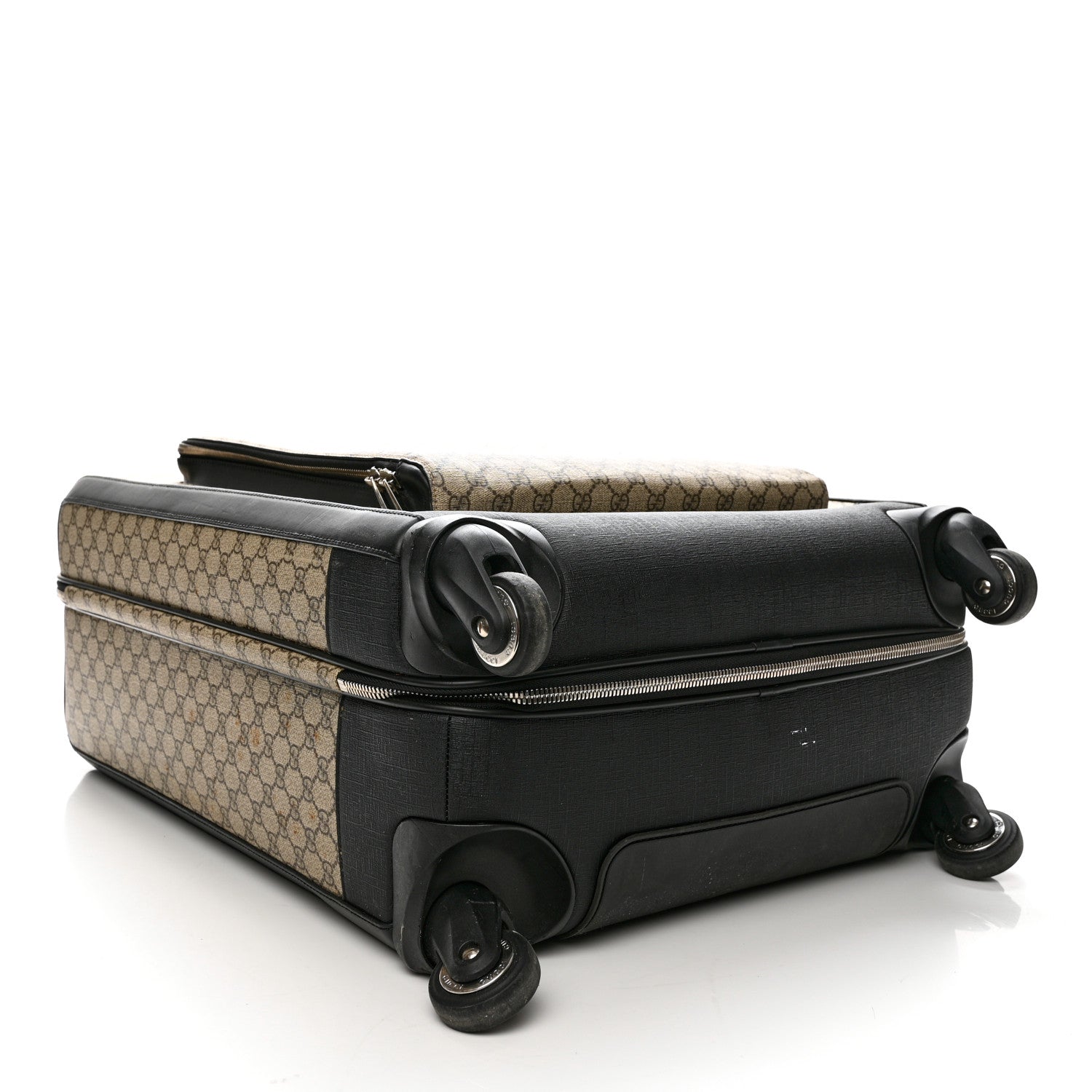 Gucci GG Supreme Monogram Four Wheel Suitcase Black 3 of 12