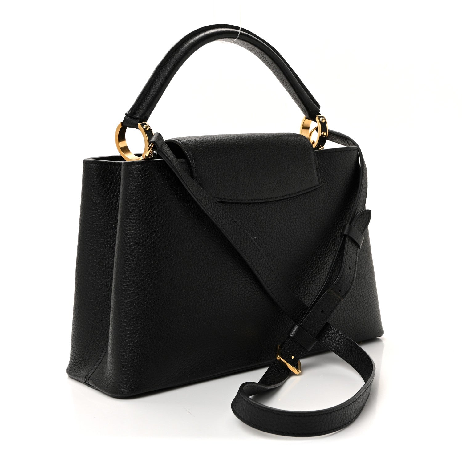 Louis Vuitton Taurillon Snakeskin Iris Blossom Capucines PM Black 3 of 9