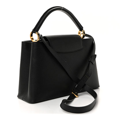 Louis Vuitton Taurillon Snakeskin Iris Blossom Capucines PM Black 3 of 9