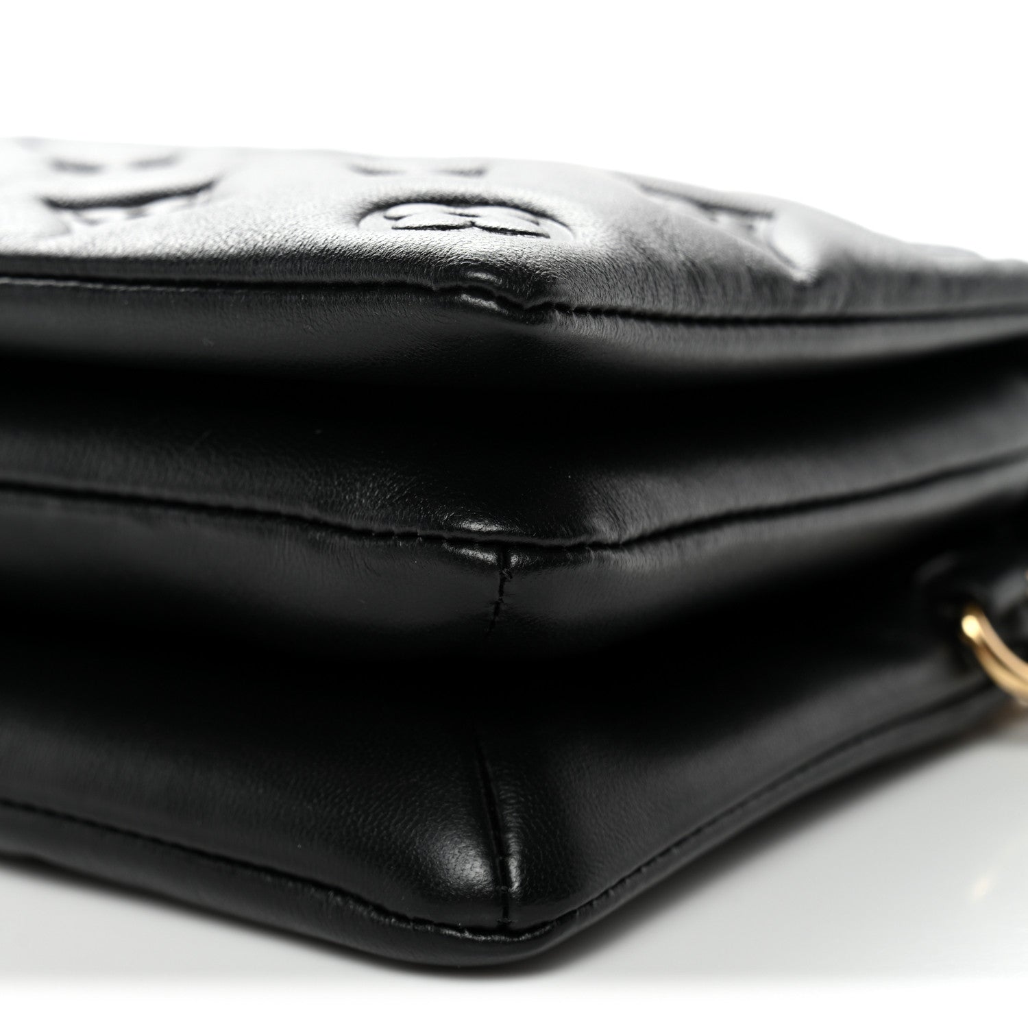 Louis Vuitton Lambskin Embossed Monogram Pochette Coussin Black 9 of 9